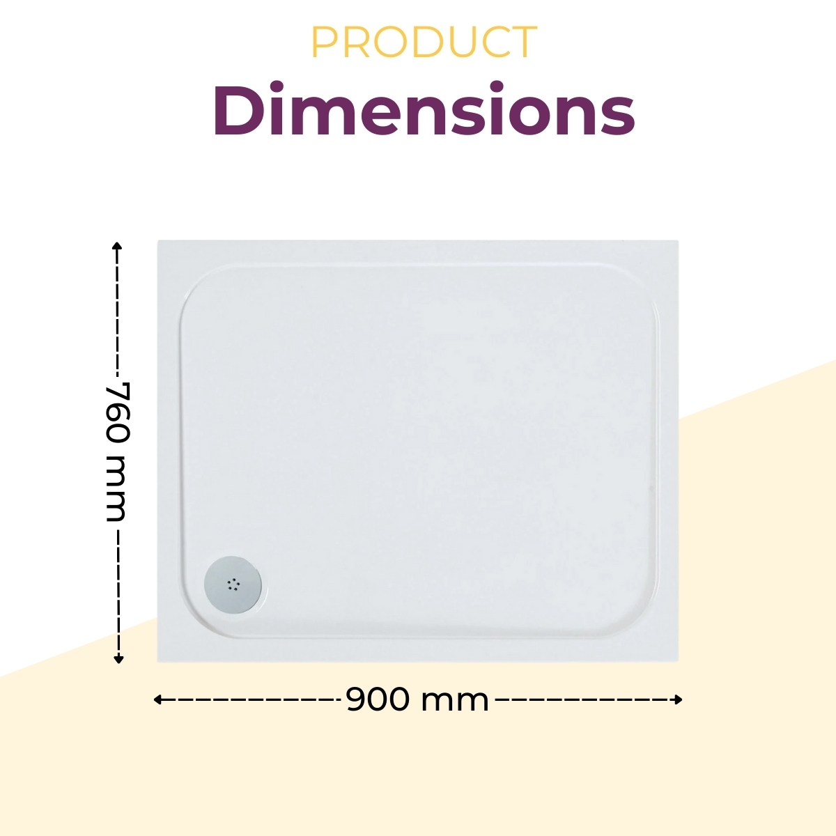 Anti Slip Shower Tray Slimline 40mm Acrylic Stone Resin Square Rectangle Tray - Picture 43 of 54