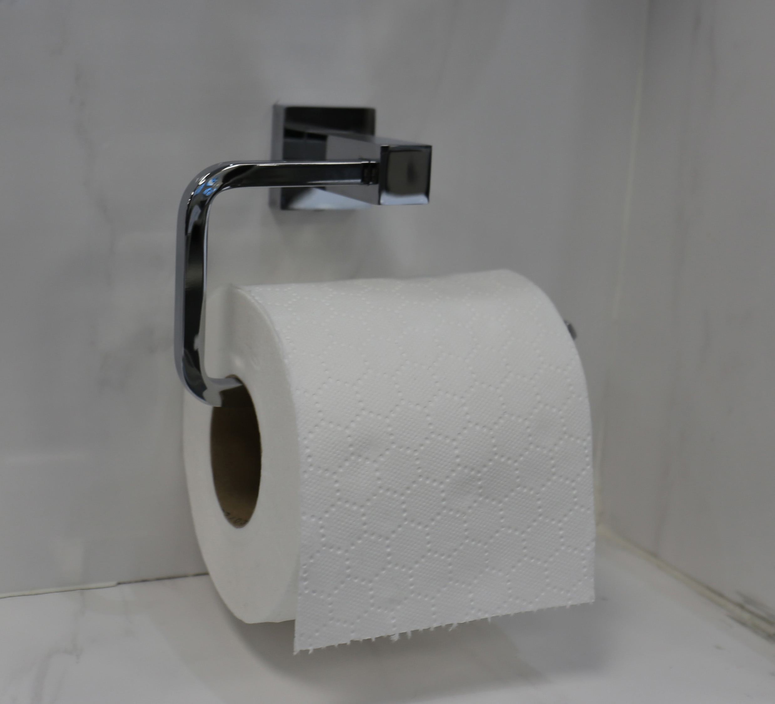 Chrome Square Bathroom Accessories Range Wall Hung Anti-Rust Toilet Roll Holder - Picture 18 of 22
