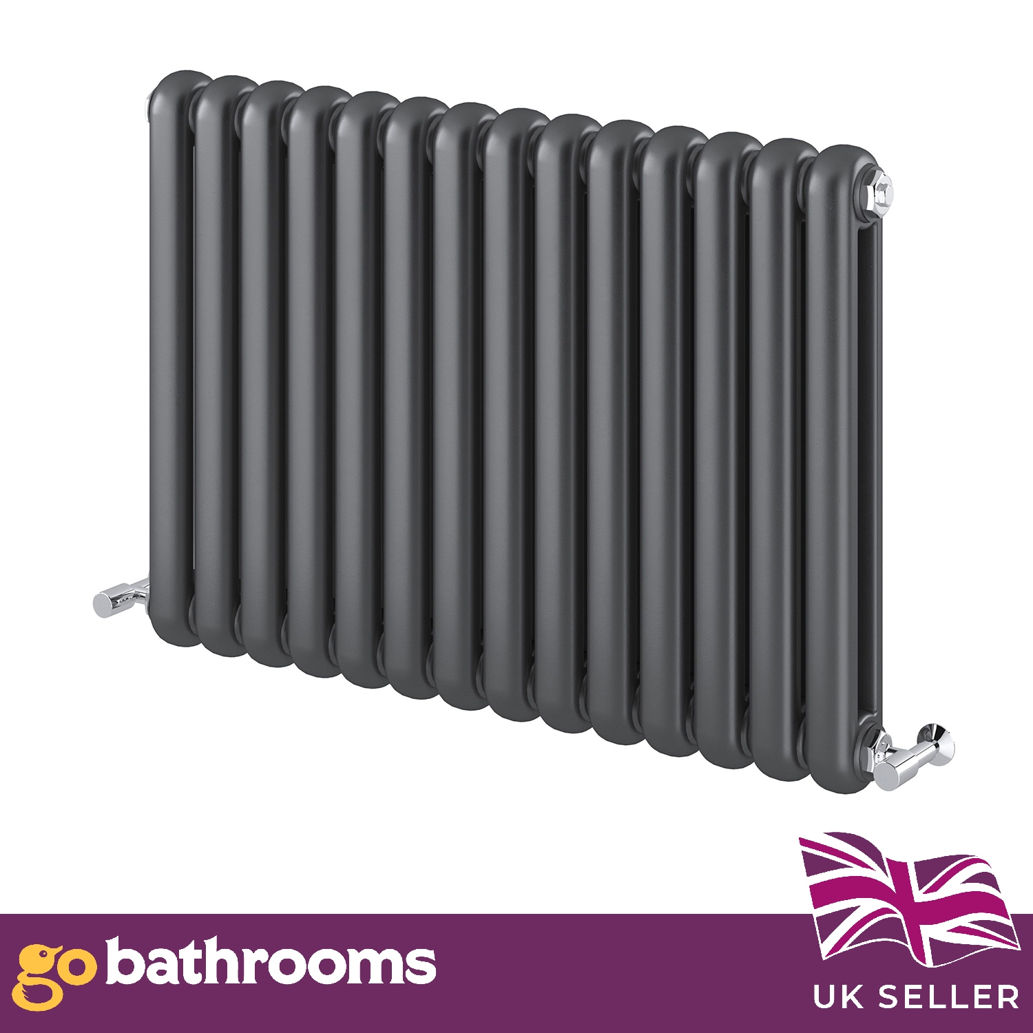 Double Column Radiators Vertical Horizontal Round Panel Grey White Heating - Picture 14 of 29