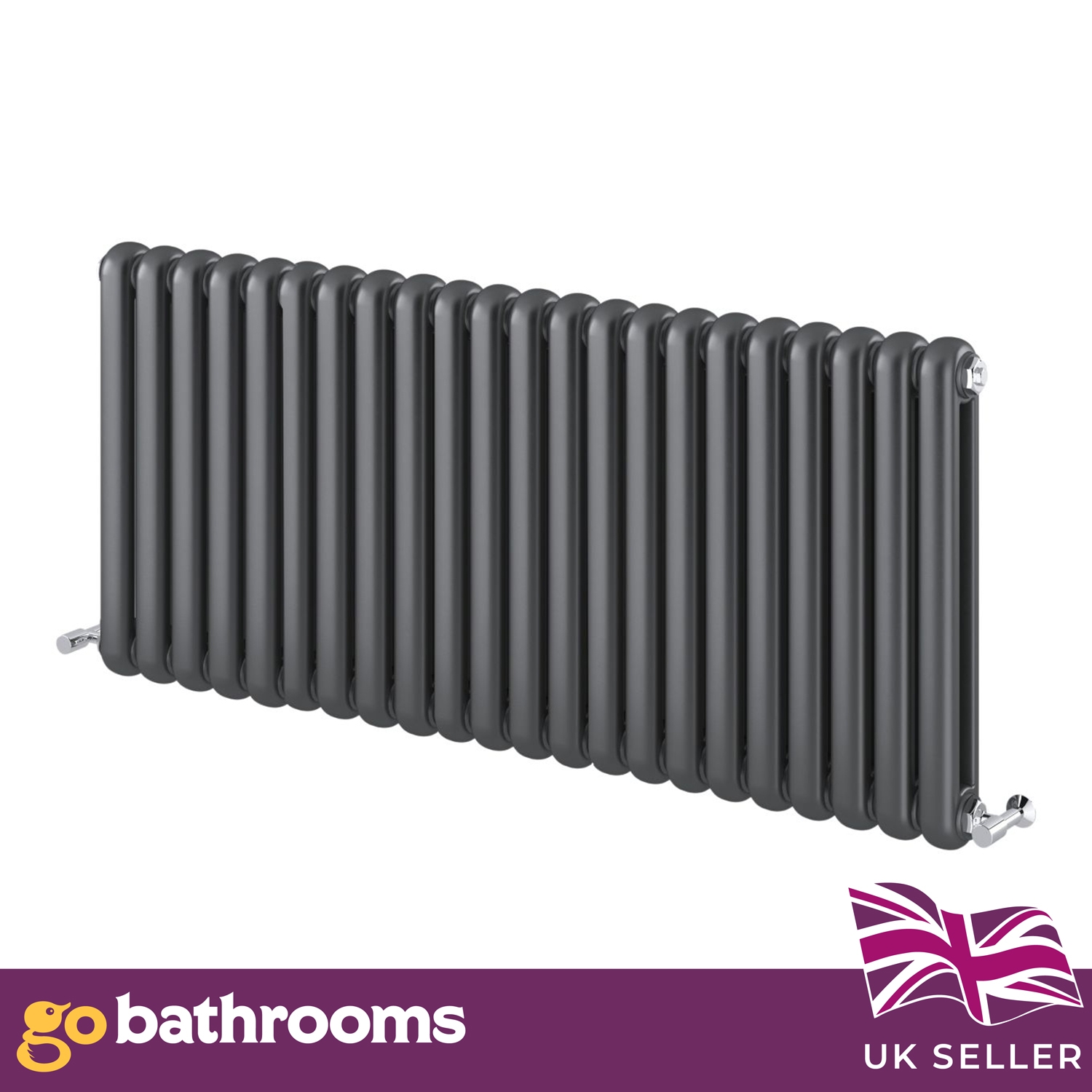 Double Column Radiators Vertical Horizontal Round Panel Grey White Heating - Picture 21 of 29