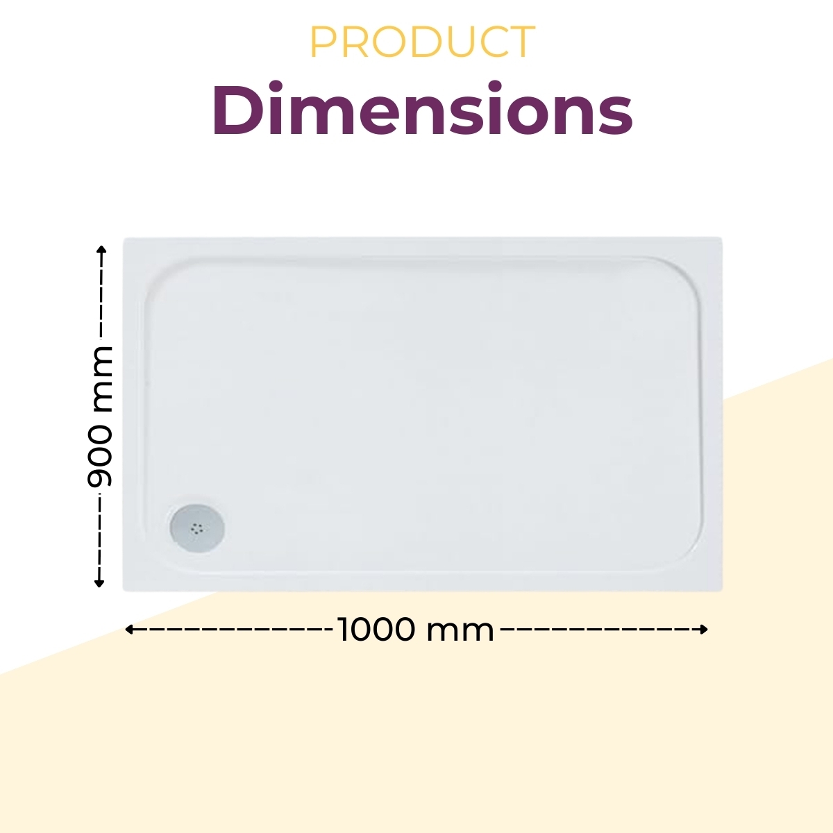 Anti Slip Shower Tray Slimline 40mm Acrylic Stone Resin Square Rectangle Tray - Picture 46 of 54