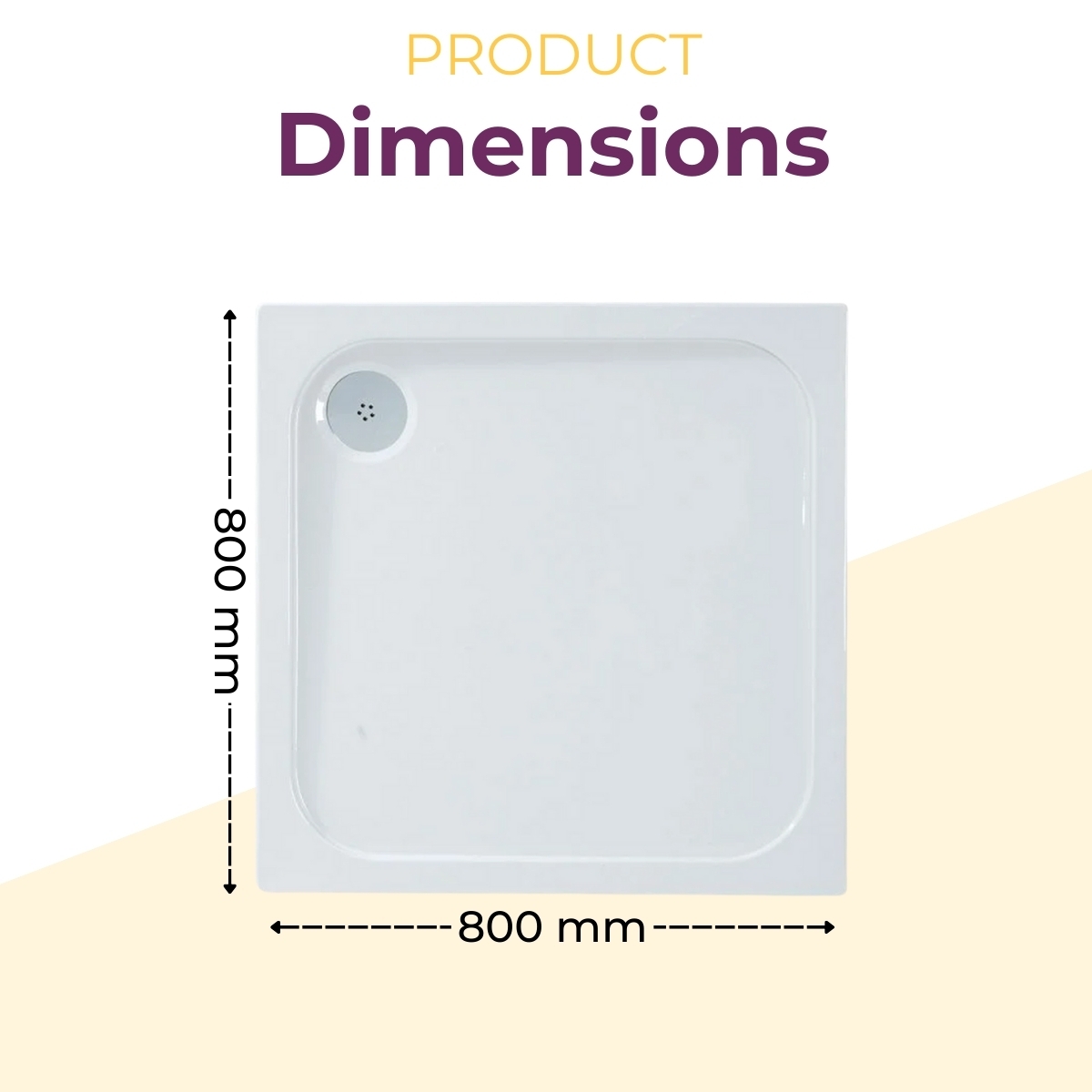 Anti Slip Shower Tray Slimline 40mm Acrylic Stone Resin Square Rectangle Tray - Picture 52 of 54