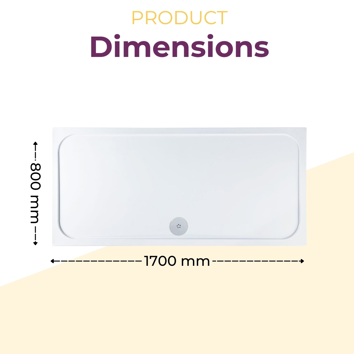 Anti Slip Shower Tray Slimline 40mm Acrylic Stone Resin Square Rectangle Tray - Picture 22 of 54