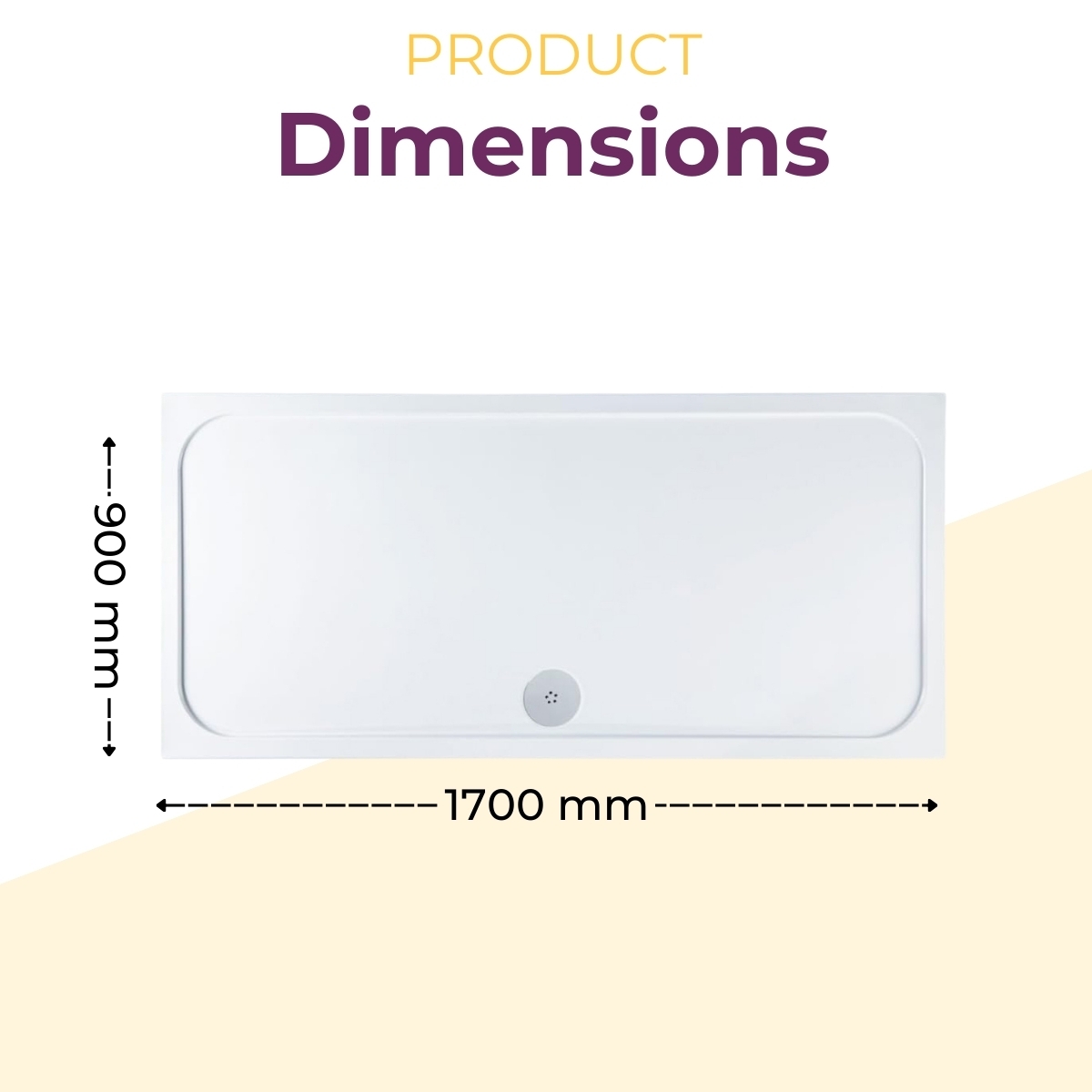 Anti Slip Shower Tray Slimline 40mm Acrylic Stone Resin Square Rectangle Tray - Picture 35 of 54