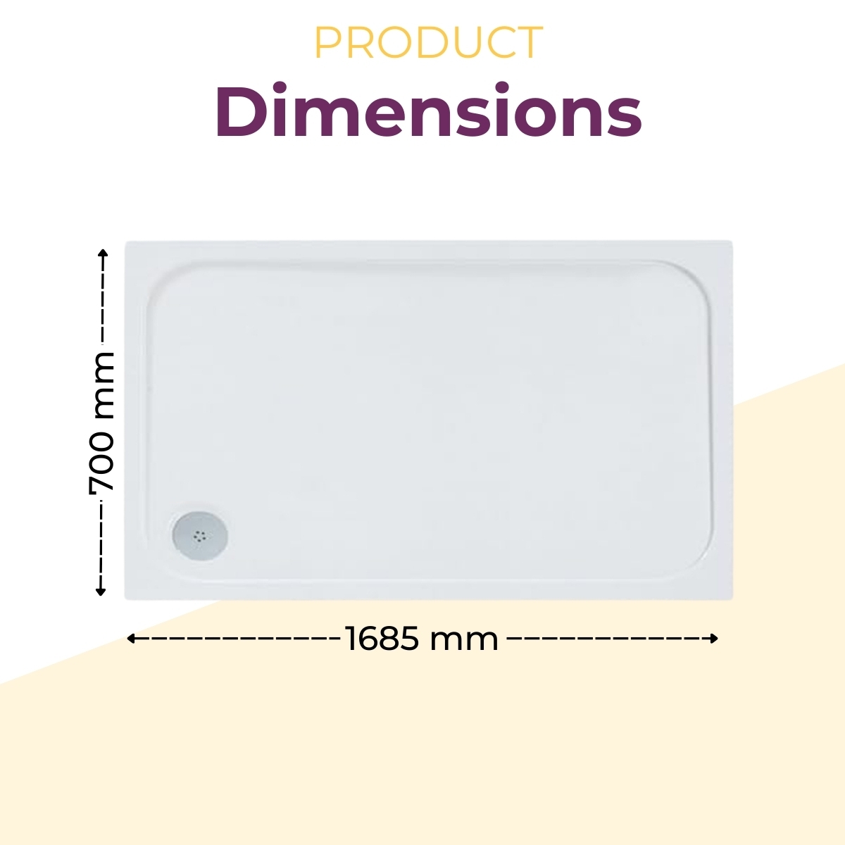 Anti Slip Shower Tray Slimline 40mm Acrylic Stone Resin Square Rectangle Tray - Picture 51 of 54