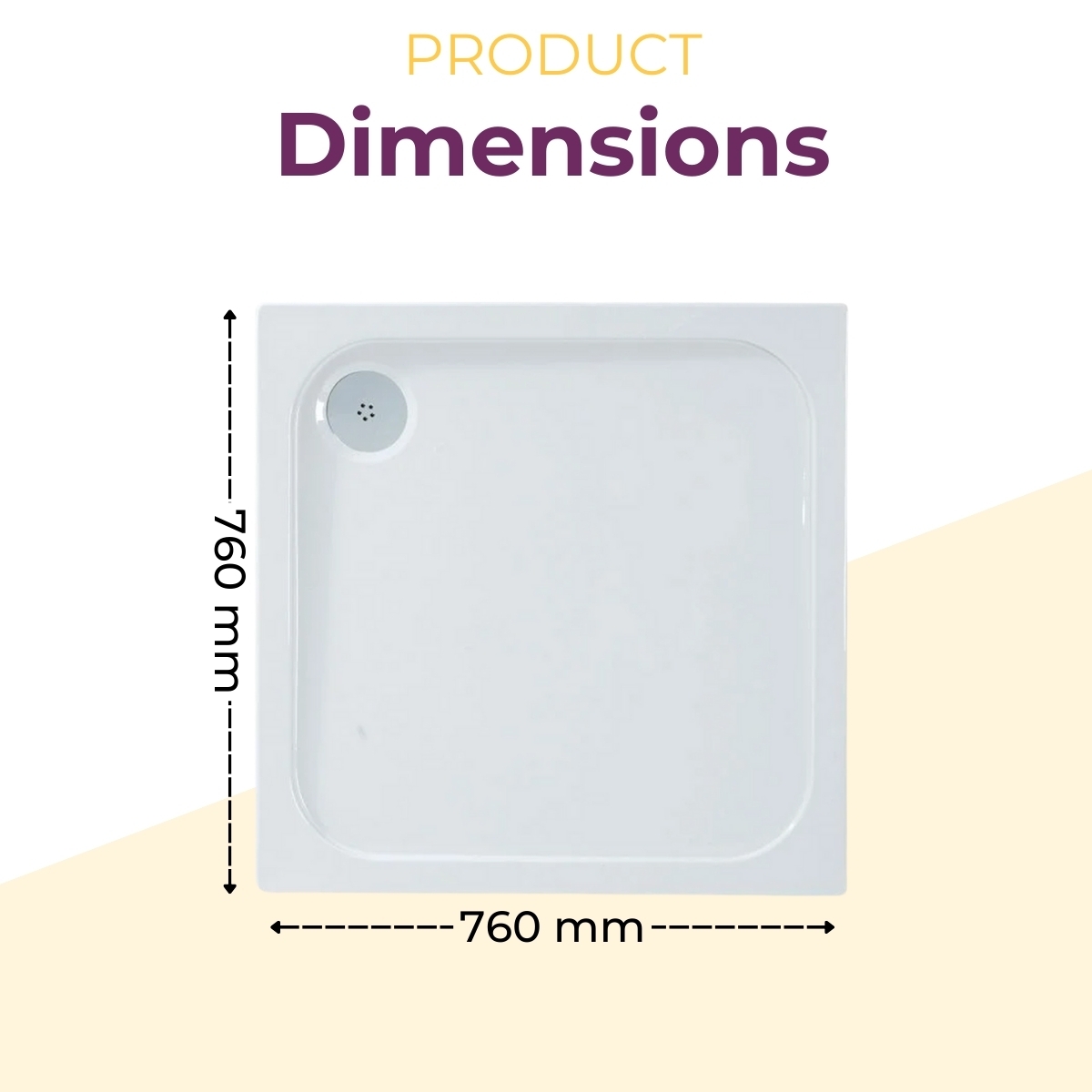 Anti Slip Shower Tray Slimline 40mm Acrylic Stone Resin Square Rectangle Tray - Picture 30 of 54