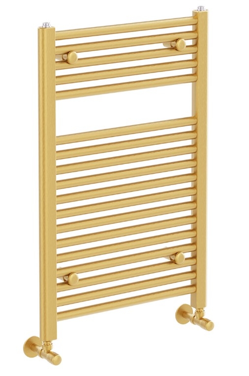 Brushed Gold Bathroom Radiator Vertical Ladder Rail Heated Towel 770 1200 1800 - Picture 11 of 11