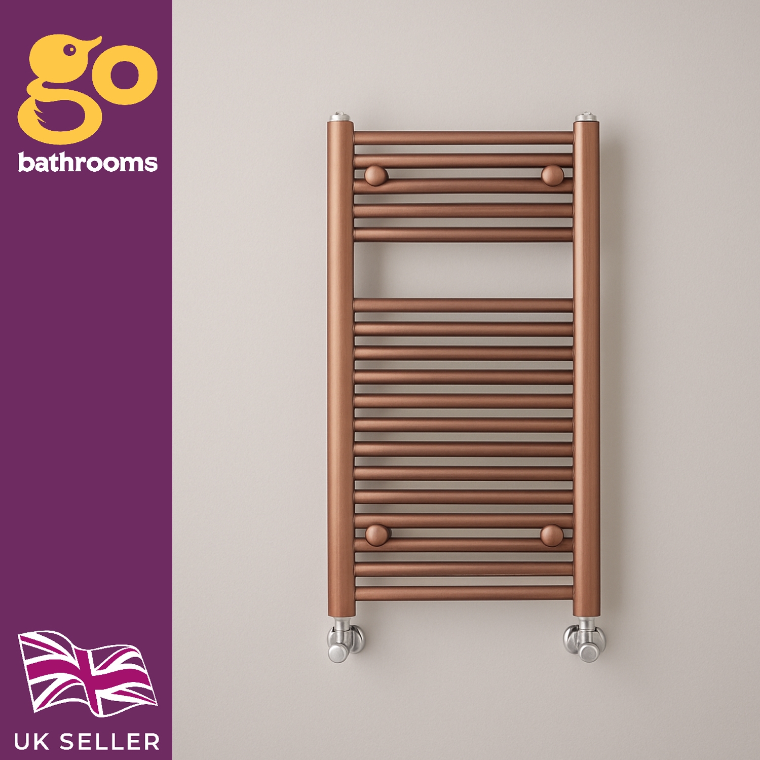 Brushed Bronze Bathroom Radiator Copper Ladder Rail Heated Towel 770 1200 1800 - Picture 13 of 29