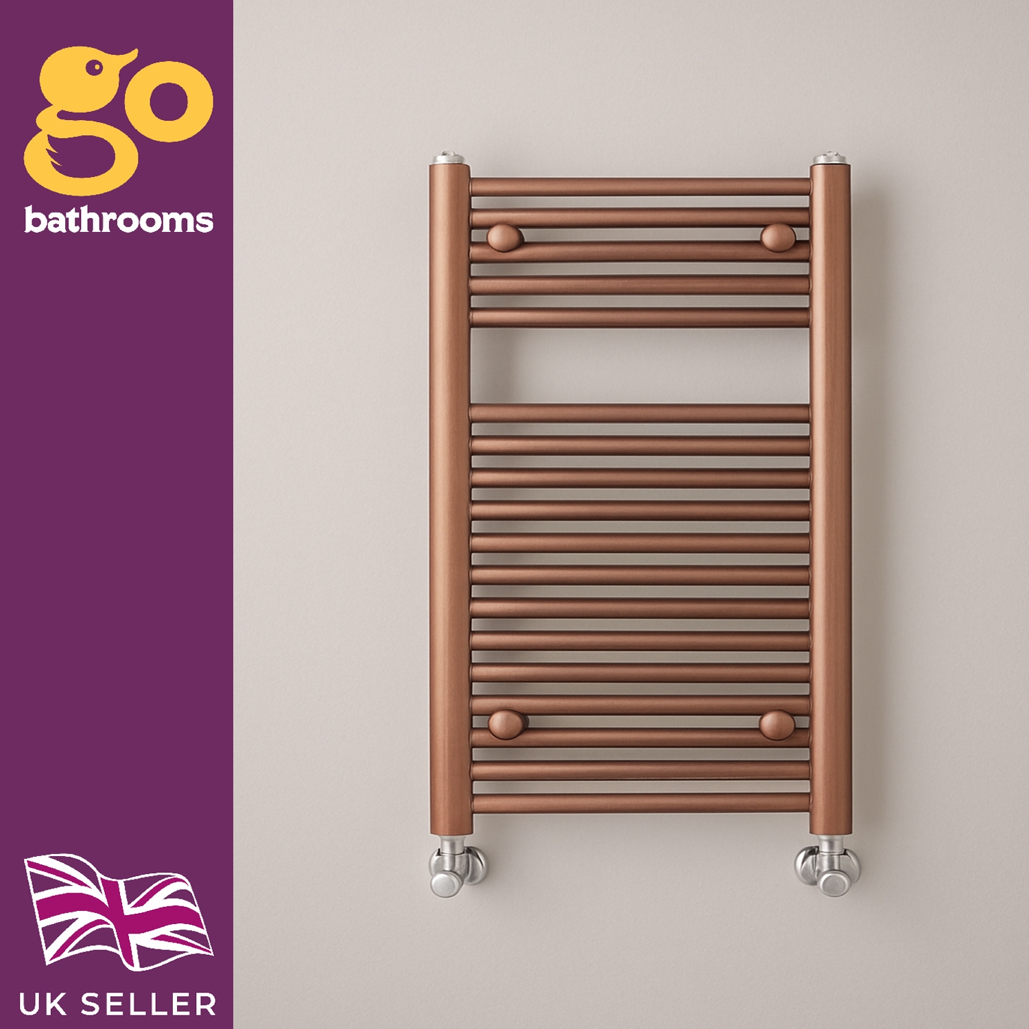 Brushed Bronze Bathroom Radiator Copper Ladder Rail Heated Towel 770 1200 1800 - Picture 20 of 29