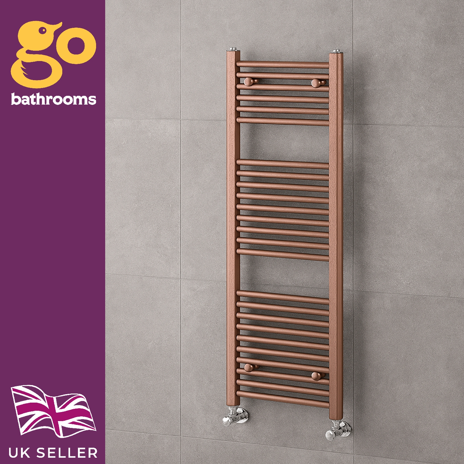Brushed Bronze Bathroom Radiator Copper Ladder Rail Heated Towel 770 1200 1800 - Picture 11 of 29