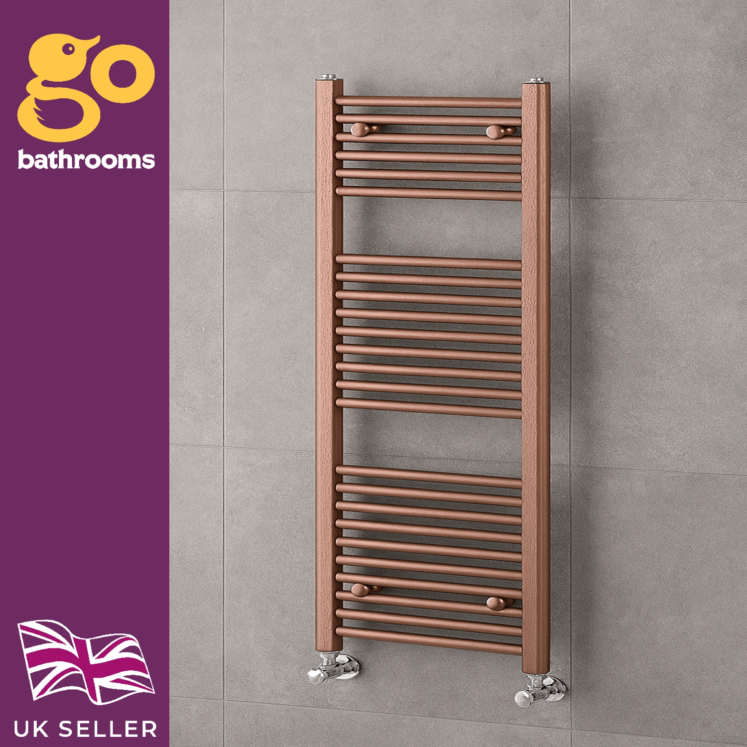 Brushed Bronze Bathroom Radiator Copper Ladder Rail Heated Towel 770 1200 1800 - Picture 18 of 29