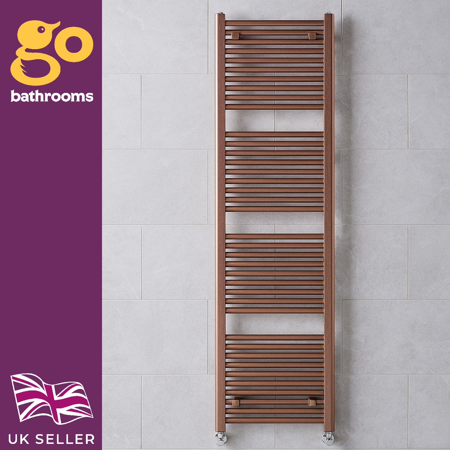 Brushed Bronze Bathroom Radiator Copper Ladder Rail Heated Towel 770 1200 1800 - Picture 9 of 29