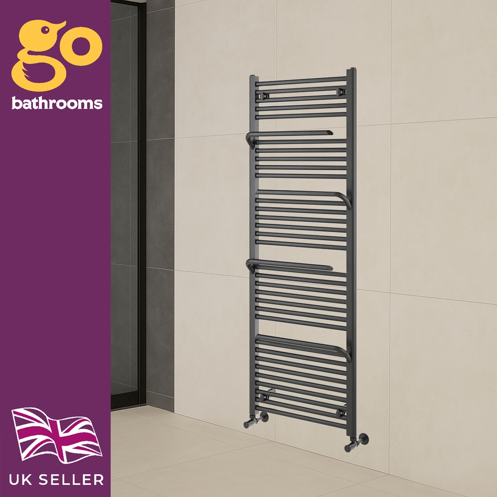 Heated Towel Rail With Towel Hangers Bathroom Radiator 1510 x 550mm | 7 Colours - Picture 5 of 34