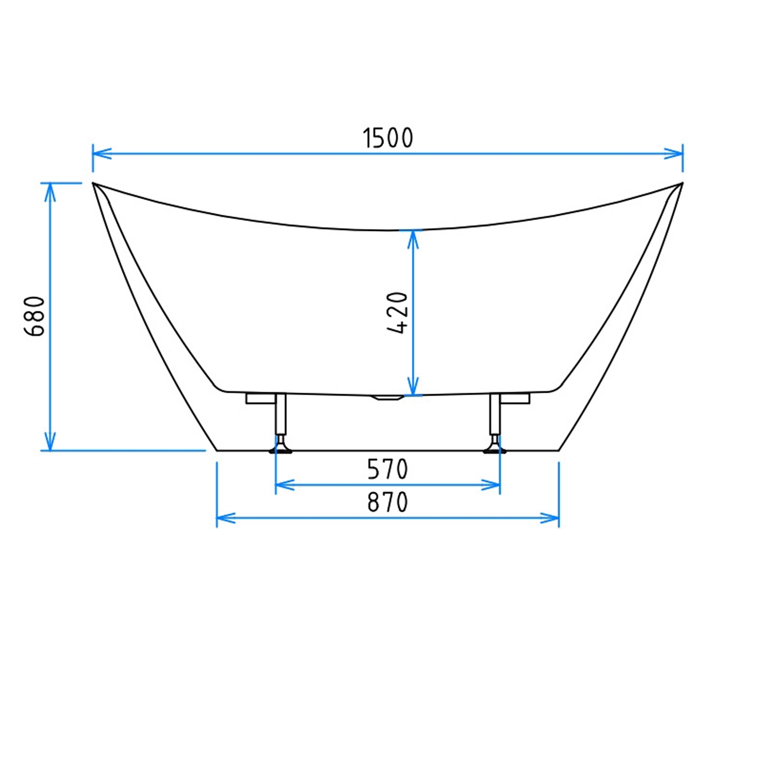 Freestanding Double Ended Bath Acrylic Bathtub Waste & Overflow 1500mm 1700mm - Picture 13 of 38