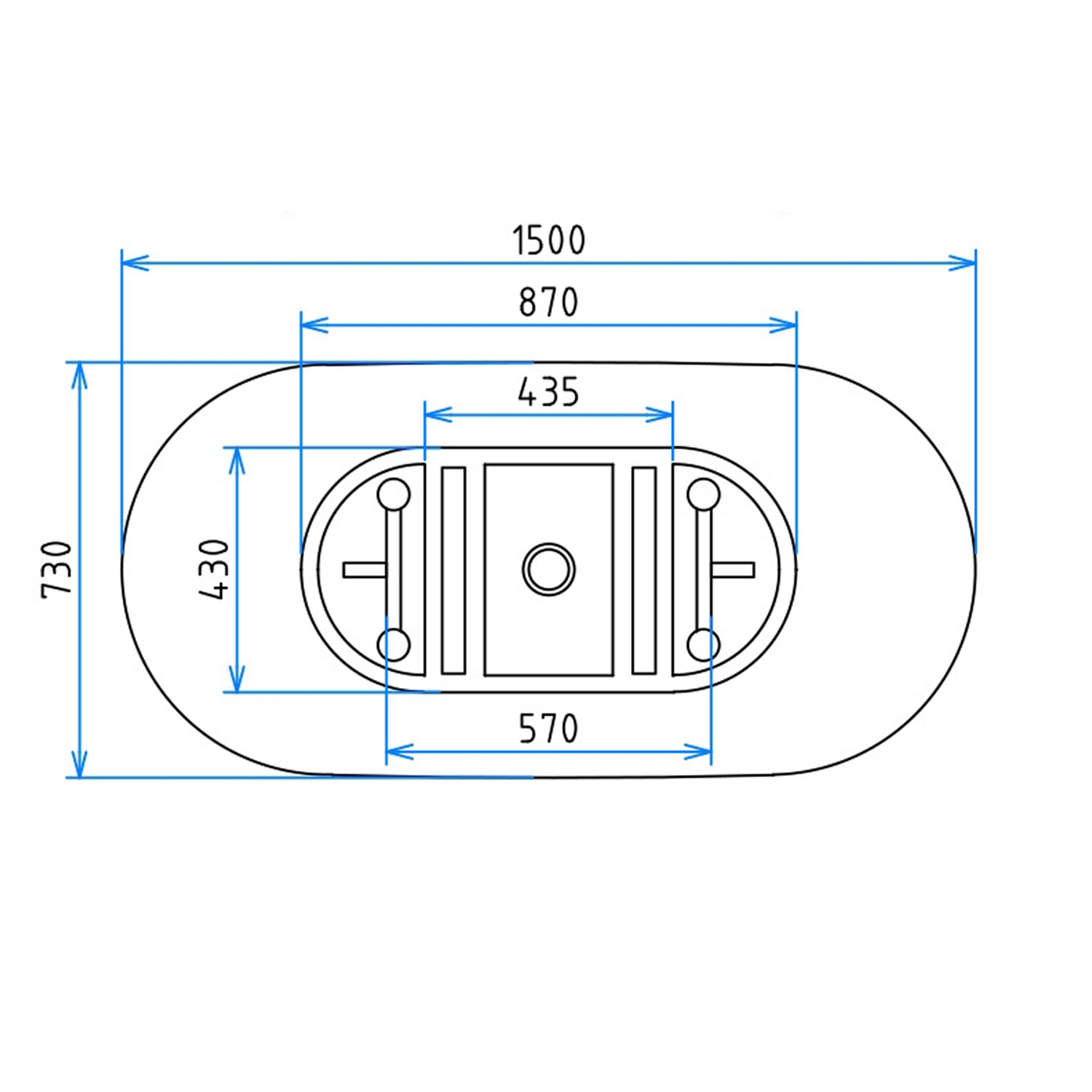Freestanding Double Ended Bath Acrylic Bathtub Waste & Overflow 1500mm 1700mm - Picture 12 of 38