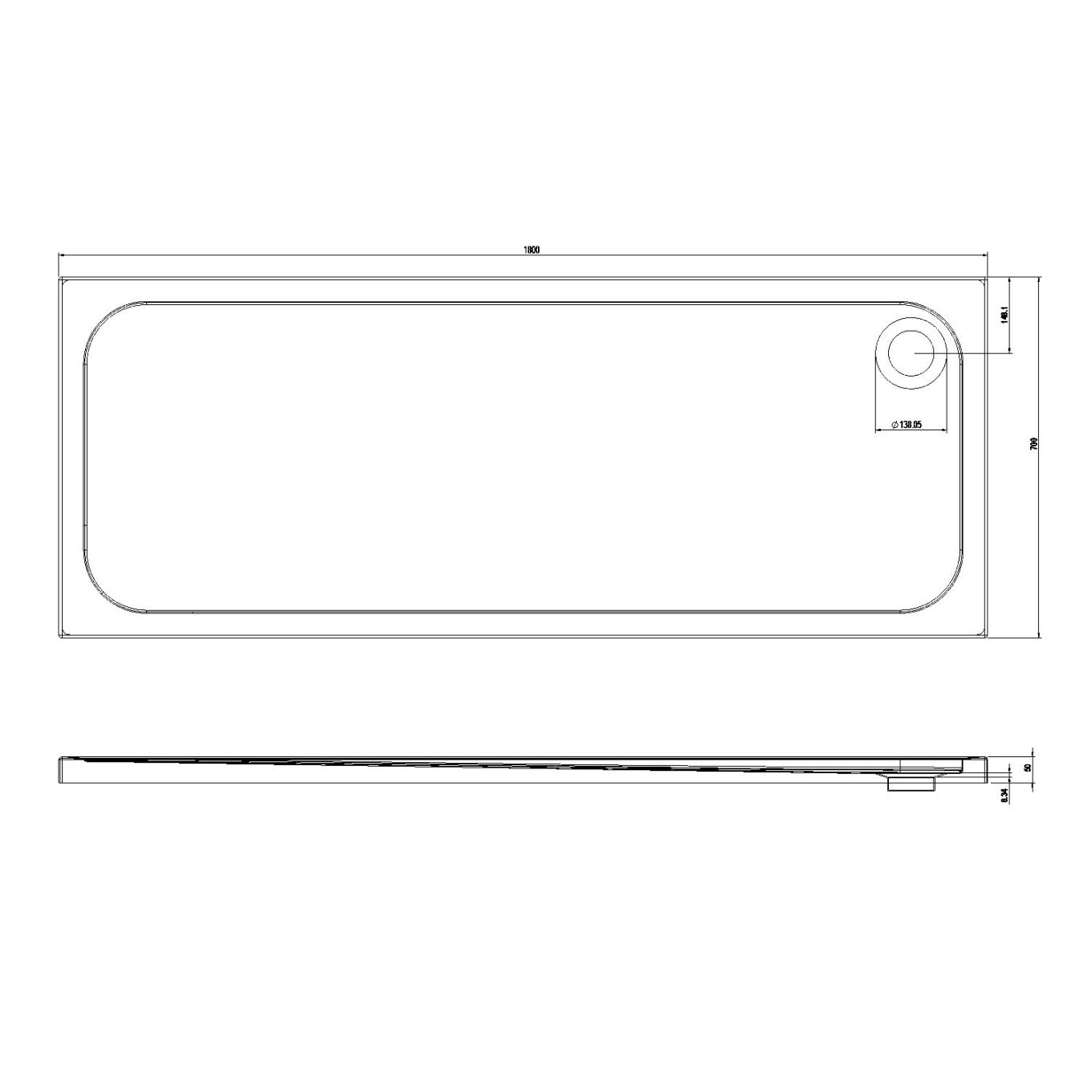 Slimline Rectangle Shower Tray Enclosure 40mm Low Profile Stone Resin | 42 Sizes - Picture 91 of 98