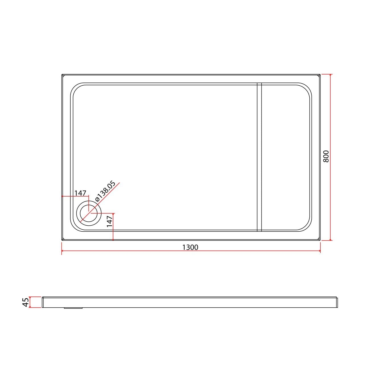 Slimline Rectangle Shower Tray Enclosure 40mm Low Profile Stone Resin | 42 Sizes - Picture 69 of 98