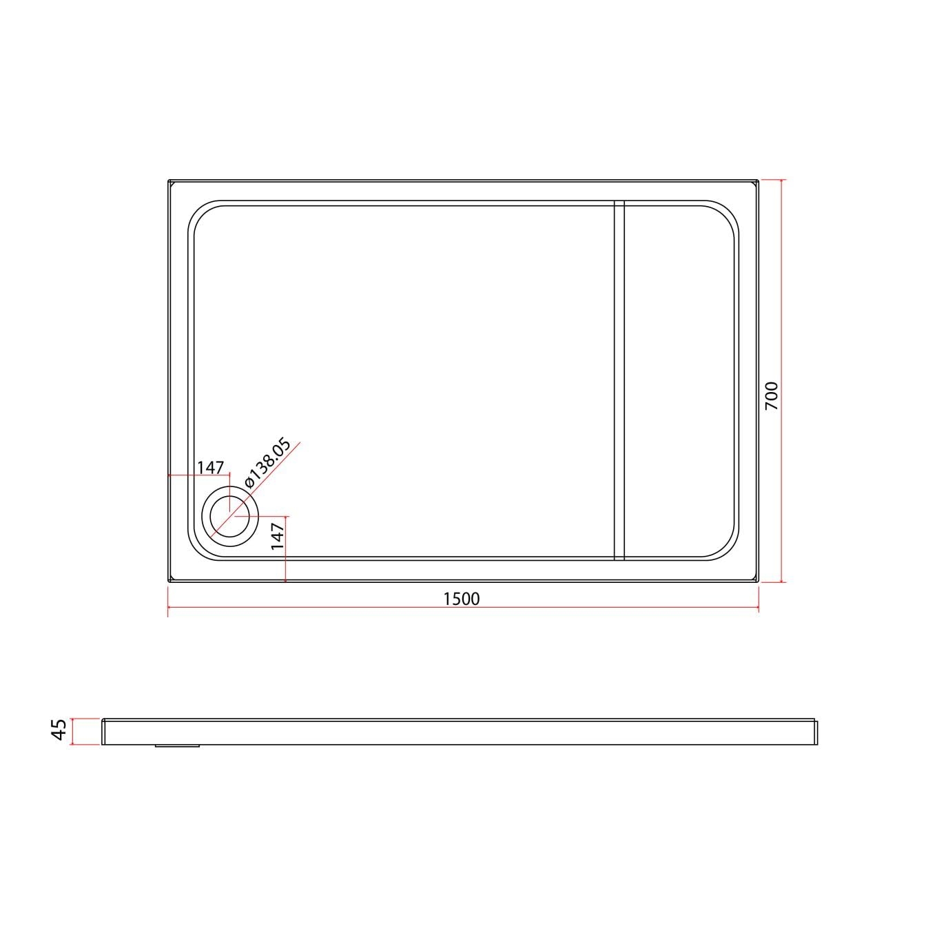 Slimline Rectangle Shower Tray Enclosure 40mm Low Profile Stone Resin | 42 Sizes - Picture 60 of 98