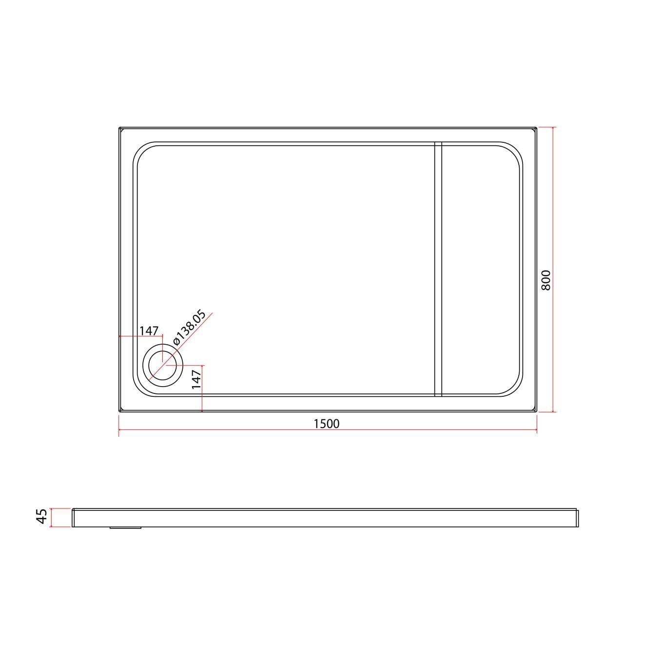Slimline Rectangle Shower Tray Enclosure 40mm Low Profile Stone Resin | 42 Sizes - Picture 21 of 98
