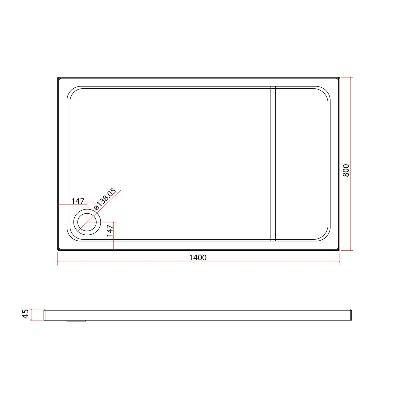Slimline Rectangle Shower Tray Enclosure 40mm Low Profile Stone Resin | 42 Sizes - Picture 87 of 98