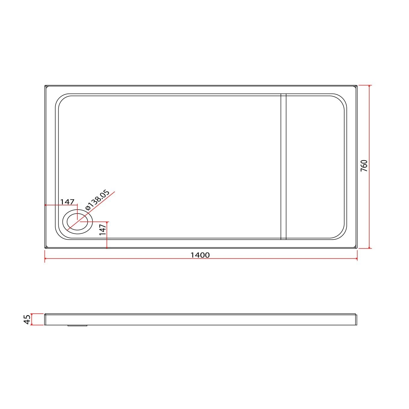 Slimline Rectangle Shower Tray Enclosure 40mm Low Profile Stone Resin | 42 Sizes - Picture 66 of 98