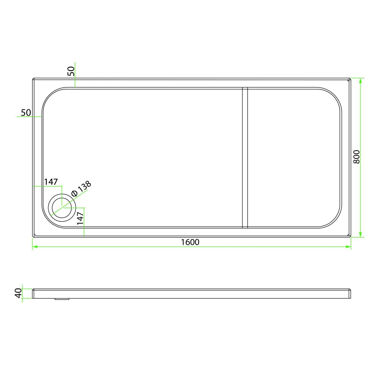 Slimline Rectangle Shower Tray Enclosure 40mm Low Profile Stone Resin | 42 Sizes - Picture 51 of 98