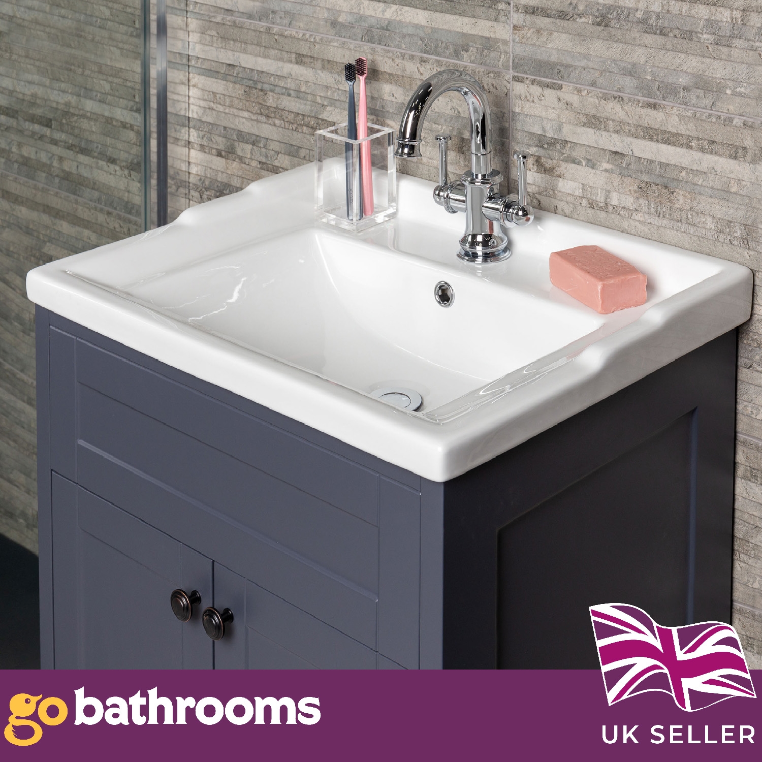 Traditional Bathroom Vanity Unit Storage Unit White Grey Tallboy WC 600 800 - Picture 23 of 33