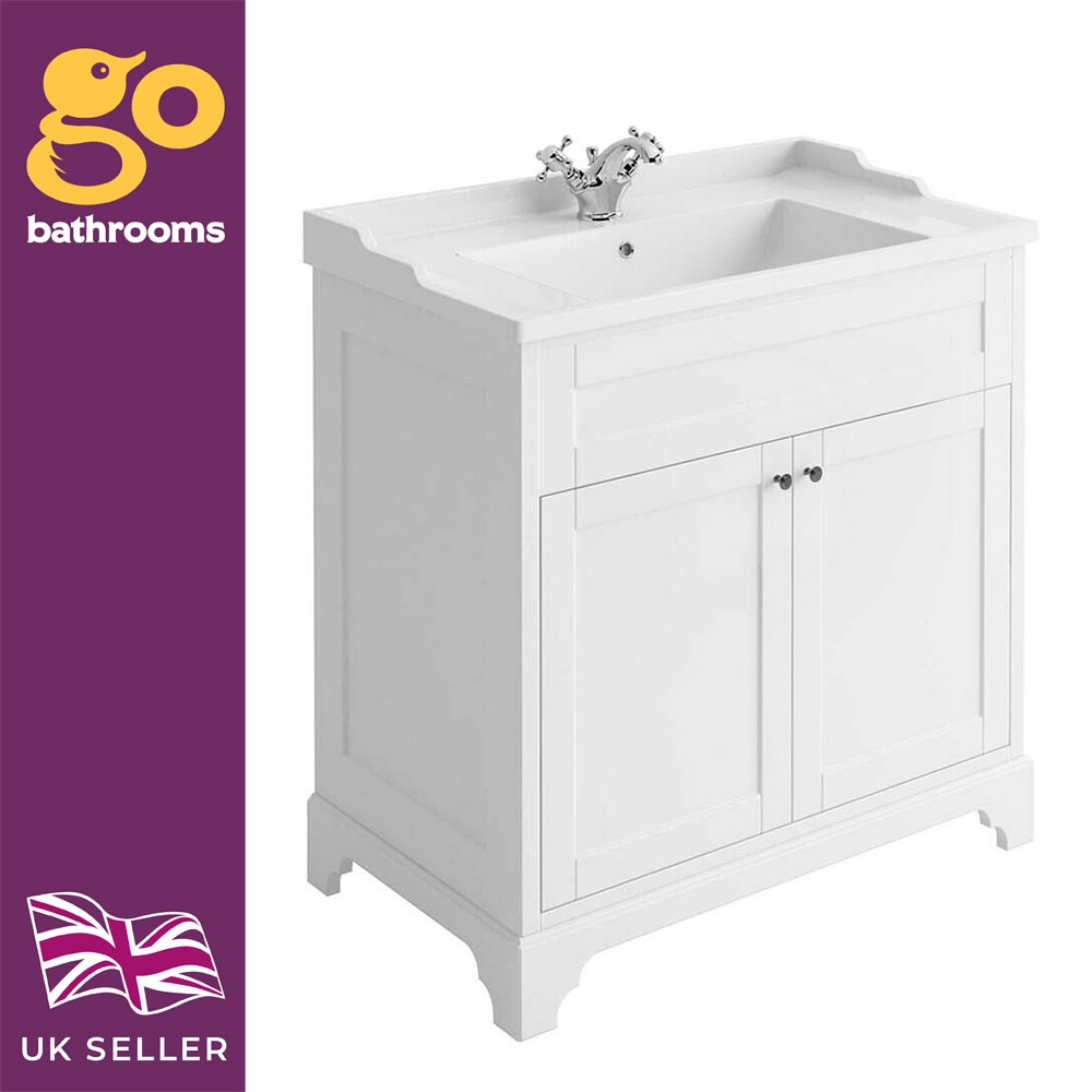 Traditional Bathroom Vanity Unit Storage Unit White Grey Tallboy WC 600 800 - Picture 7 of 33