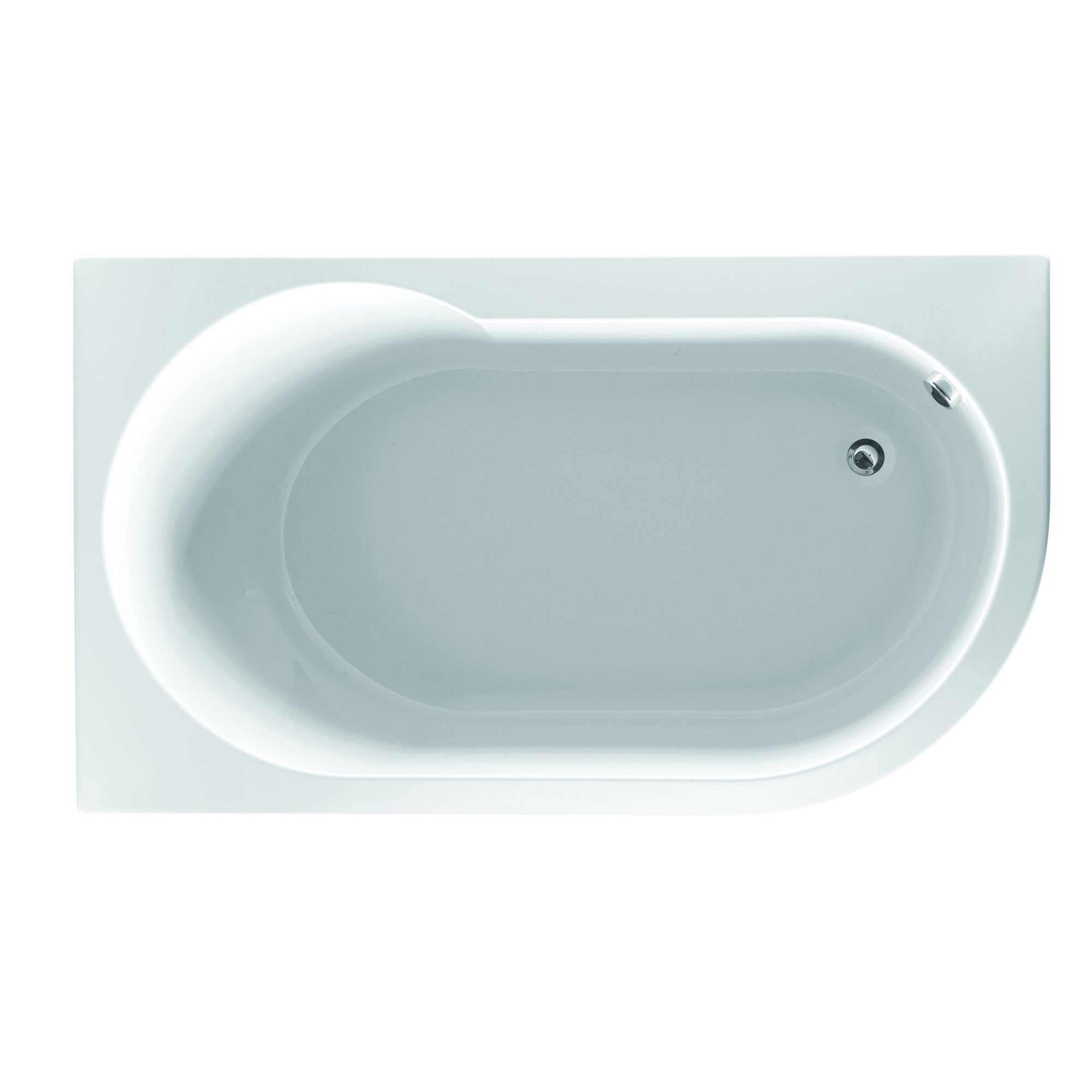 Diva Super Strong Acrylic Corner Shower Bath White Gloss Soak Bath Tub 1550mm - Picture 9 of 12