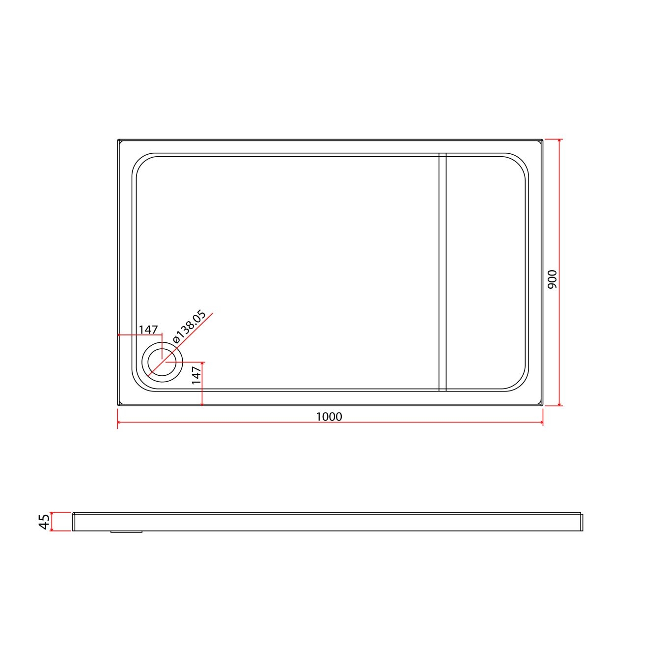 Slimline Rectangle Shower Tray Enclosure 40mm Low Profile Stone Resin | 42 Sizes - Picture 25 of 98