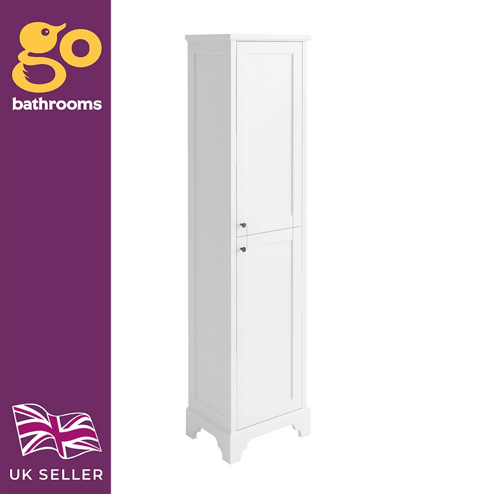 Traditional Bathroom Vanity Unit Storage Unit White Grey Tallboy WC 600 800 - Picture 29 of 33
