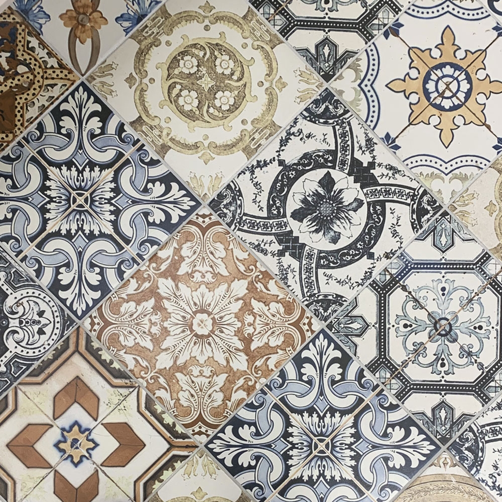 Victorian Pattern Floor & Wall Marlo Ceramic Matt Gloss Feature Tile 20x20cm Box - Picture 13 of 16