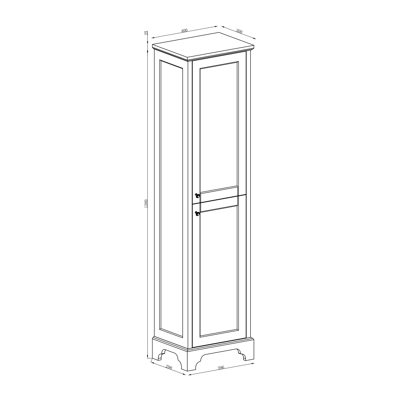 Traditional Bathroom Vanity Unit Storage Unit White Grey Tallboy WC 600 800 - Picture 30 of 33