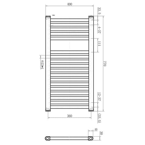 Brushed Bronze Bathroom Radiator Copper Ladder Rail Heated Towel 770 1200 1800 - Picture 8 of 29