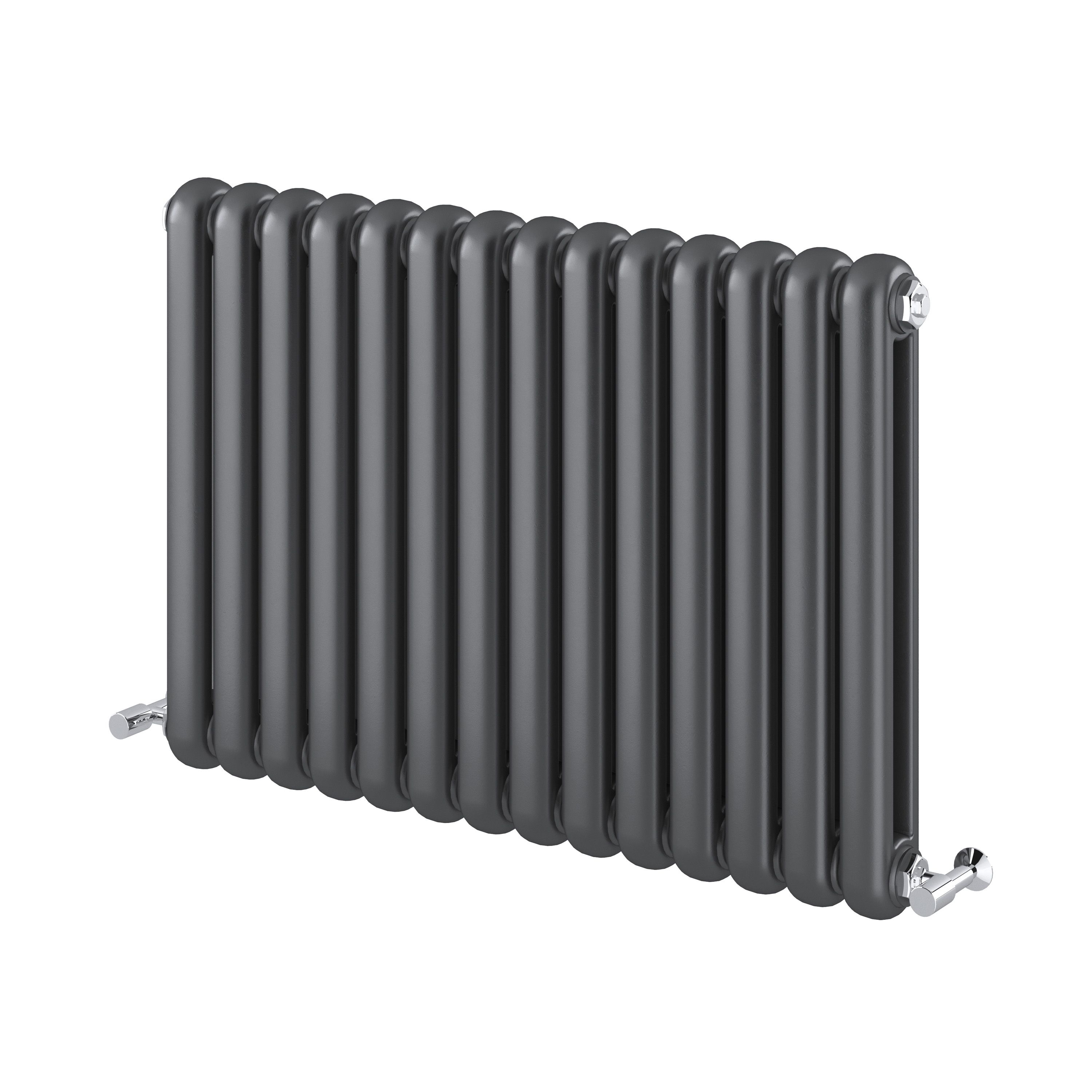 Double Column Radiators Vertical Horizontal Round Panel Grey White Heating - Picture 15 of 29