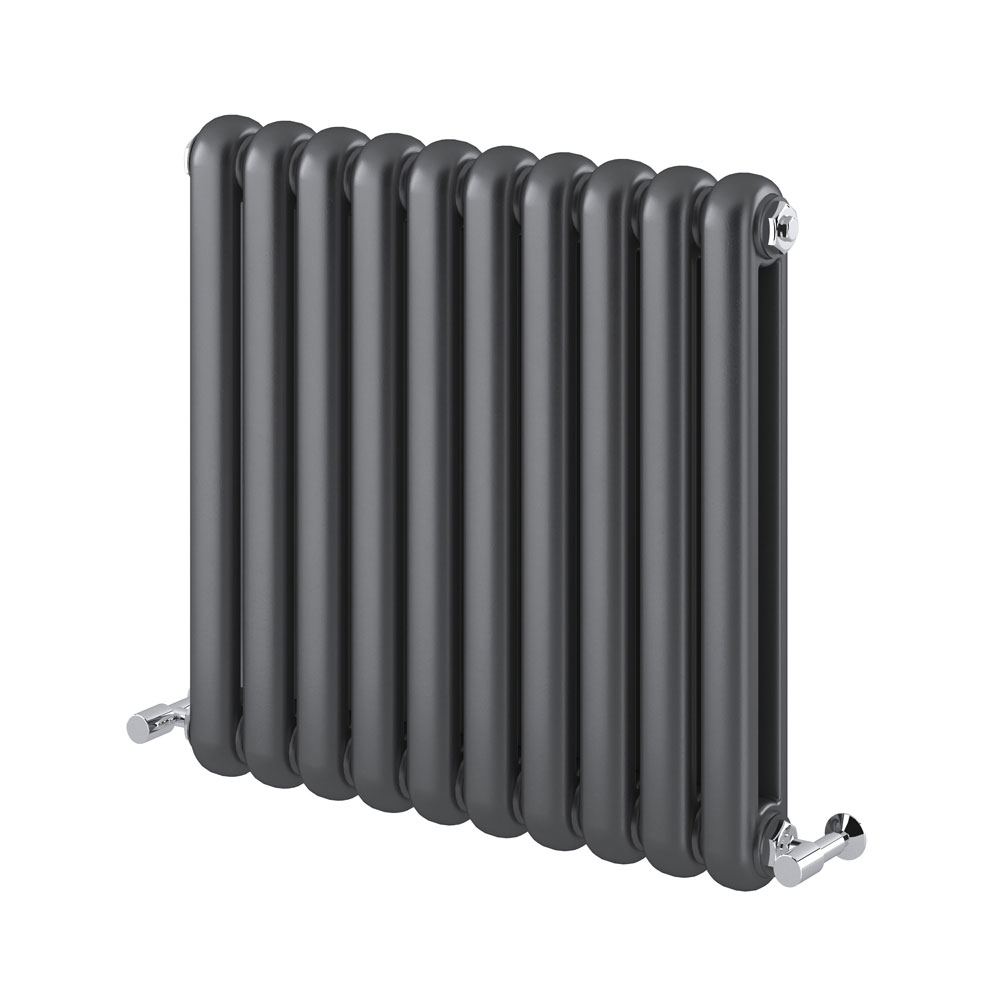 Double Column Radiators Vertical Horizontal Round Panel Grey White Heating - Picture 6 of 29