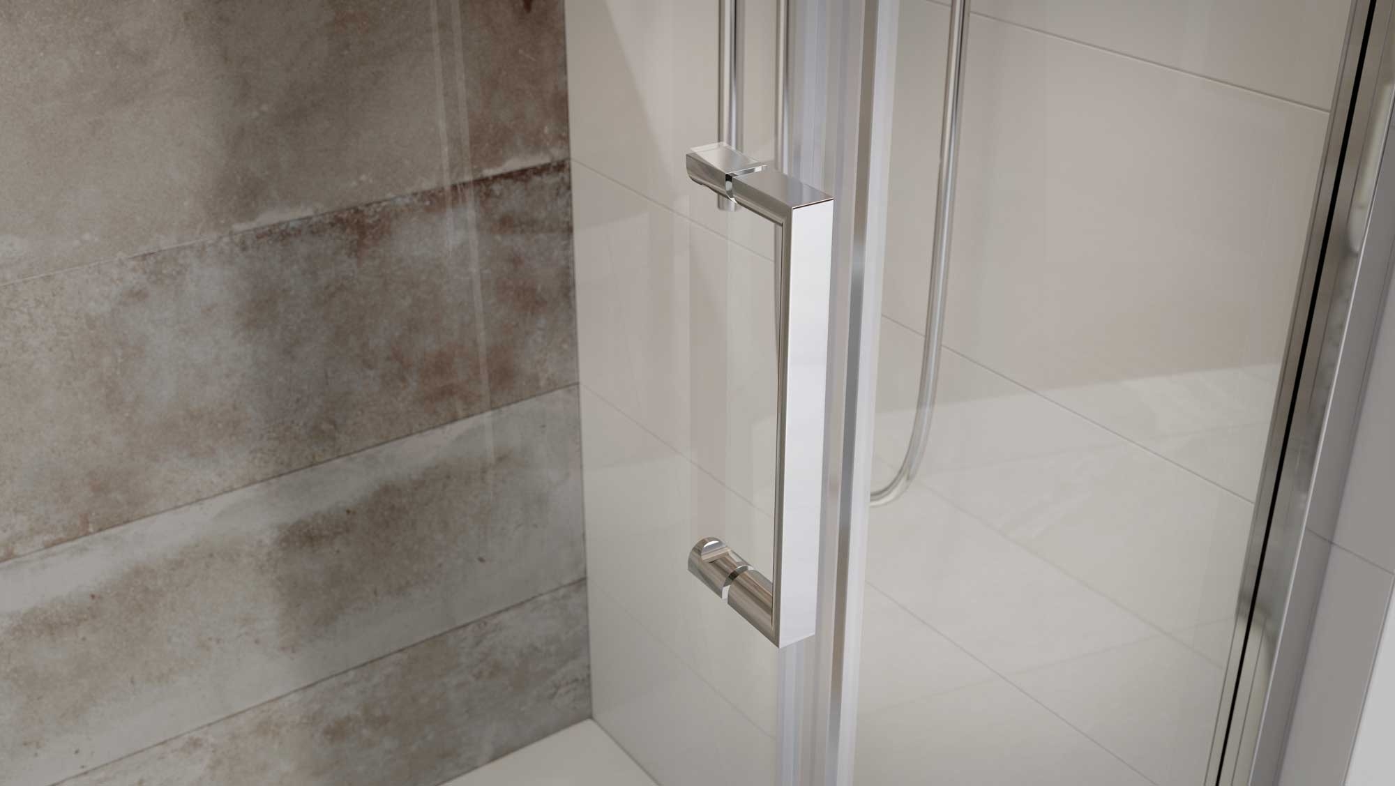 Single Sliding Door Quadrant Over Head Walk in Chrome Shower Enclosure - Picture 14 of 16