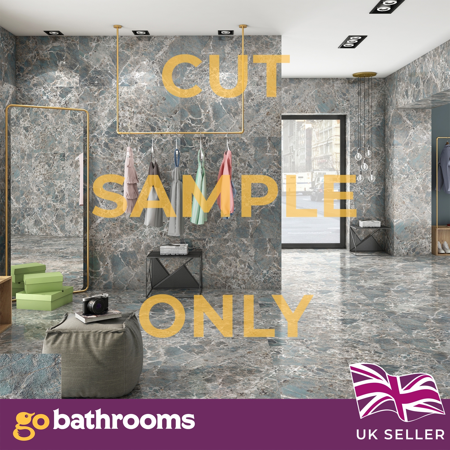 Green Stone Wall and Floor Tile Polished Porcelain Stone Effect Tile |Per Pallet - Picture 8 of 9