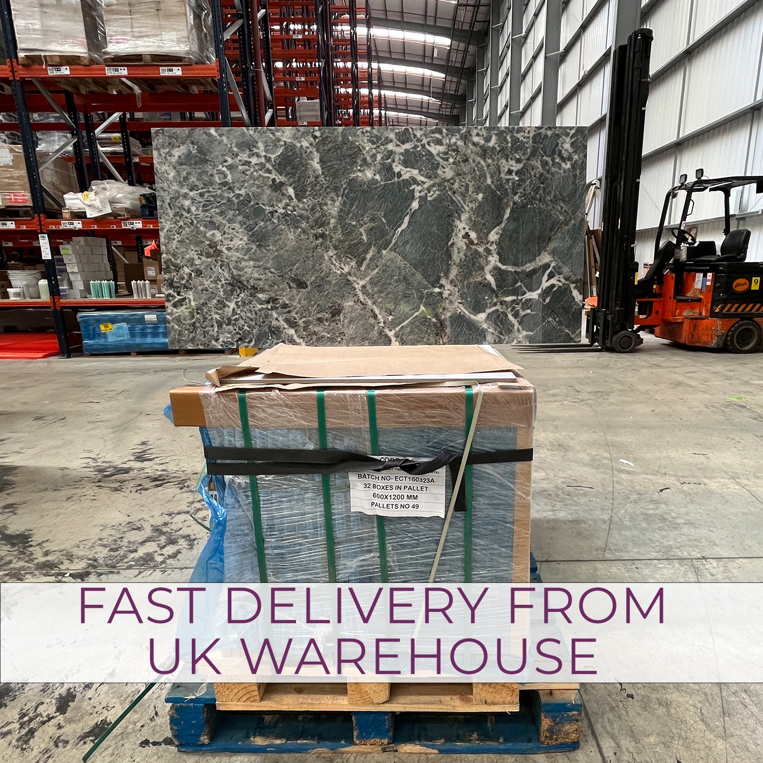 Green Stone Wall and Floor Tile Polished Porcelain Stone Effect Tile |Per Pallet - Picture 4 of 9