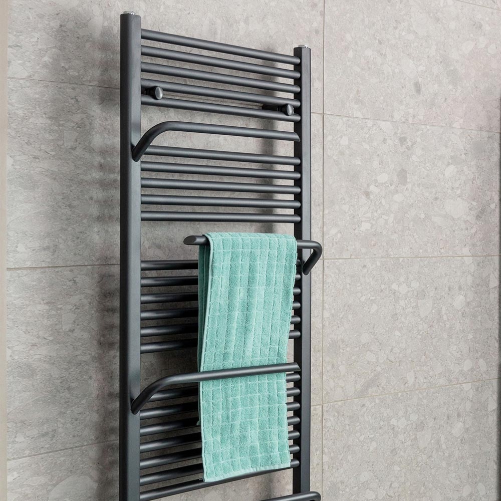 Heated Towel Rail With Towel Hangers Bathroom Radiator 1510 x 550mm | 7 Colours - Picture 32 of 34