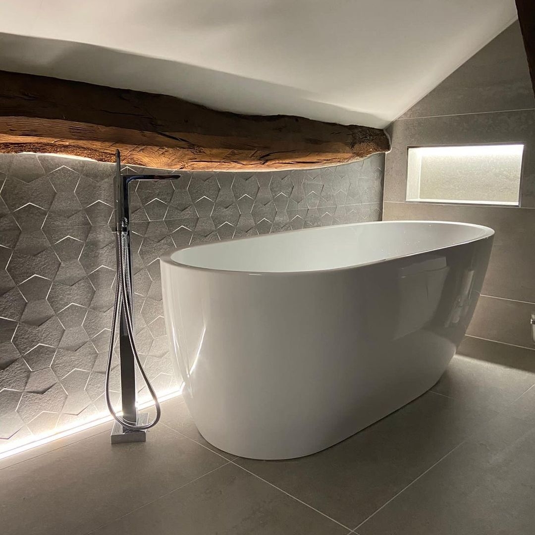 Freestanding Double Ended Bath Acrylic Bathtub Waste & Overflow 1500mm 1700mm - Picture 23 of 38