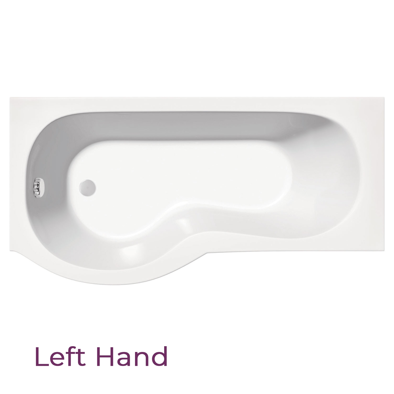 P Shaped Shower Bath 1700 Bathtub & Feet Super Acrylic Left Right Hand CLEARANCE - Picture 7 of 7