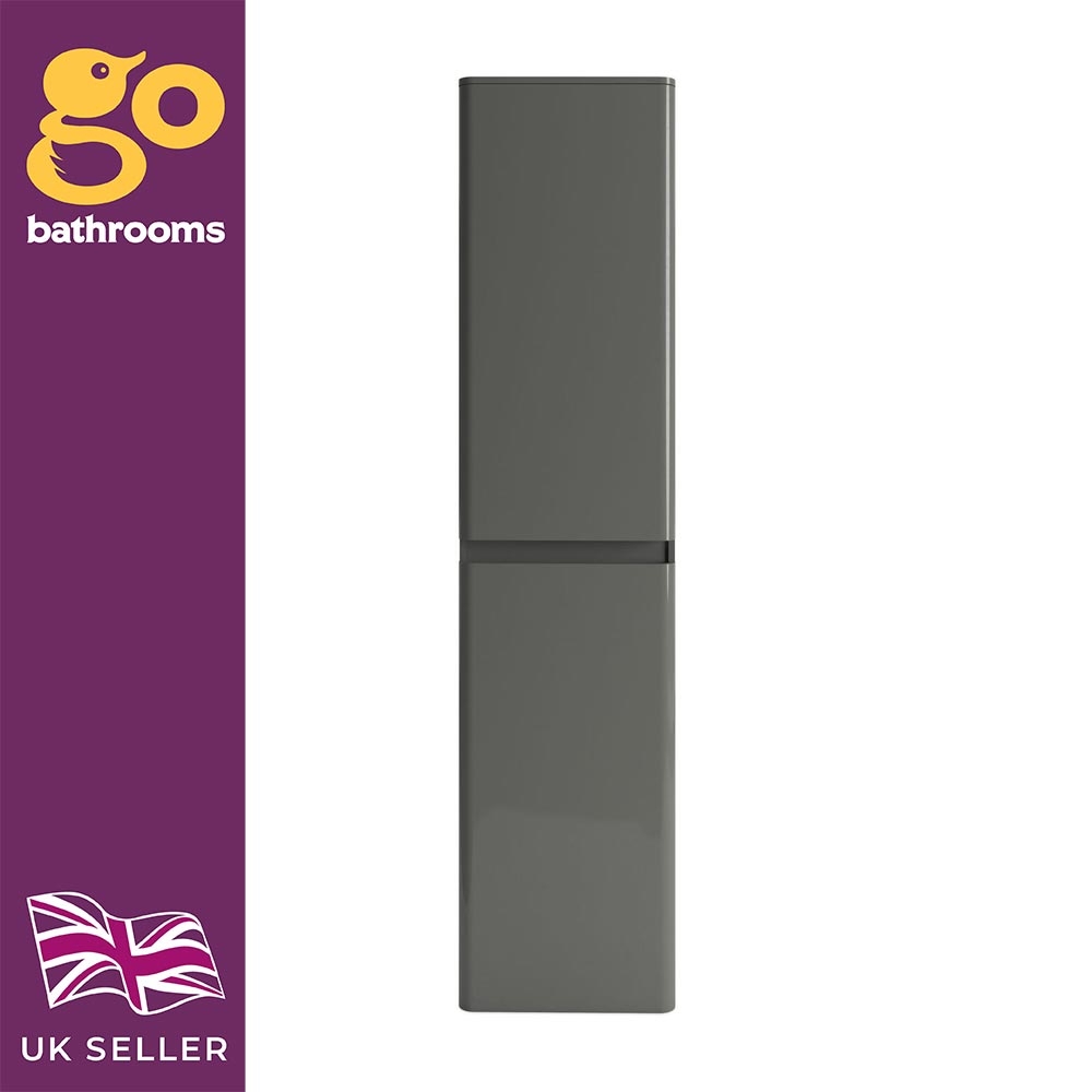 600mm Grey Vanity Unit Bathroom Sink Anthracite Gloss Wall Hung Floor Standing - Picture 6 of 21
