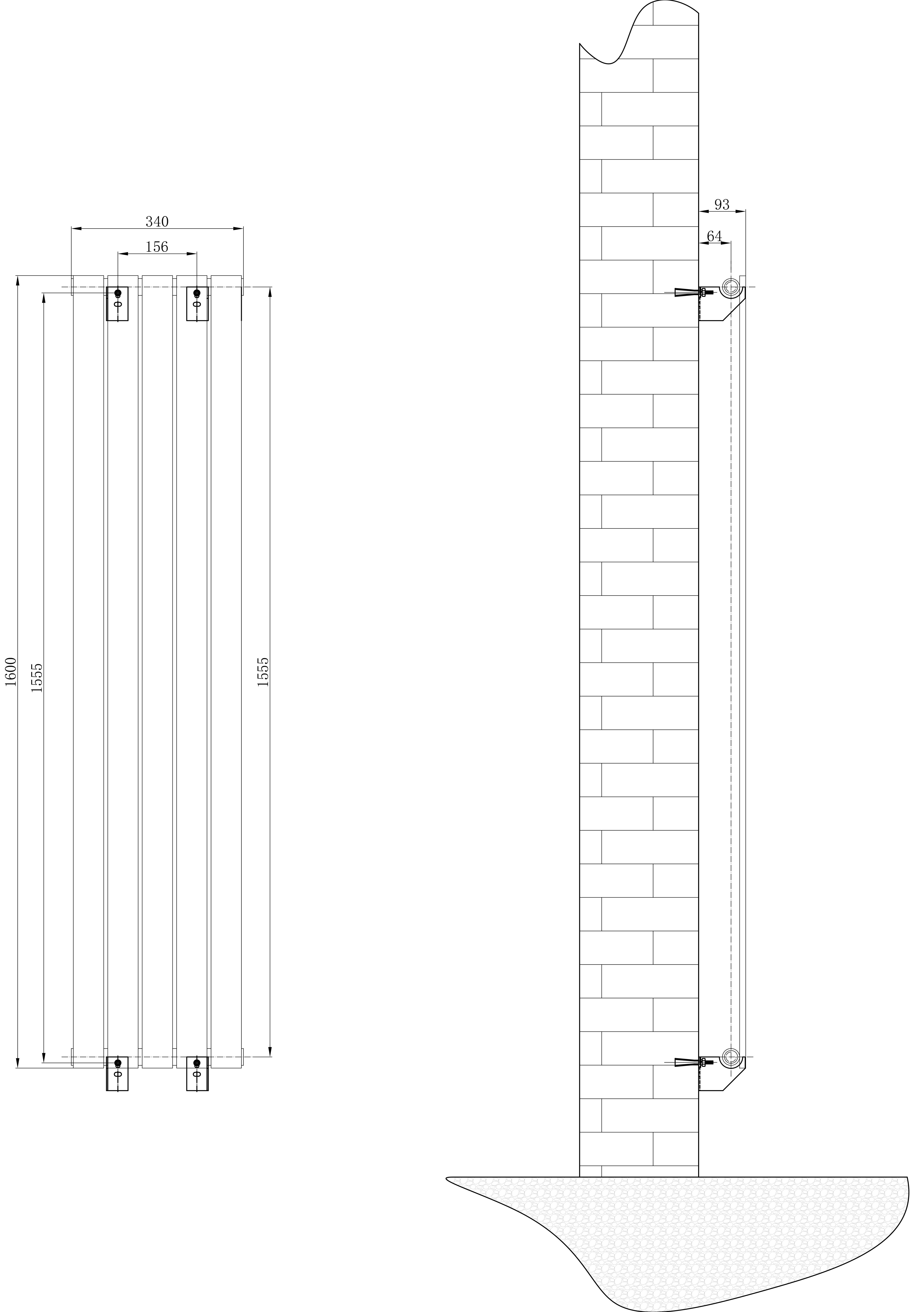 Flat Panel Radiator Vertical Designer Central Heating White Grey Black Heater - Picture 14 of 61