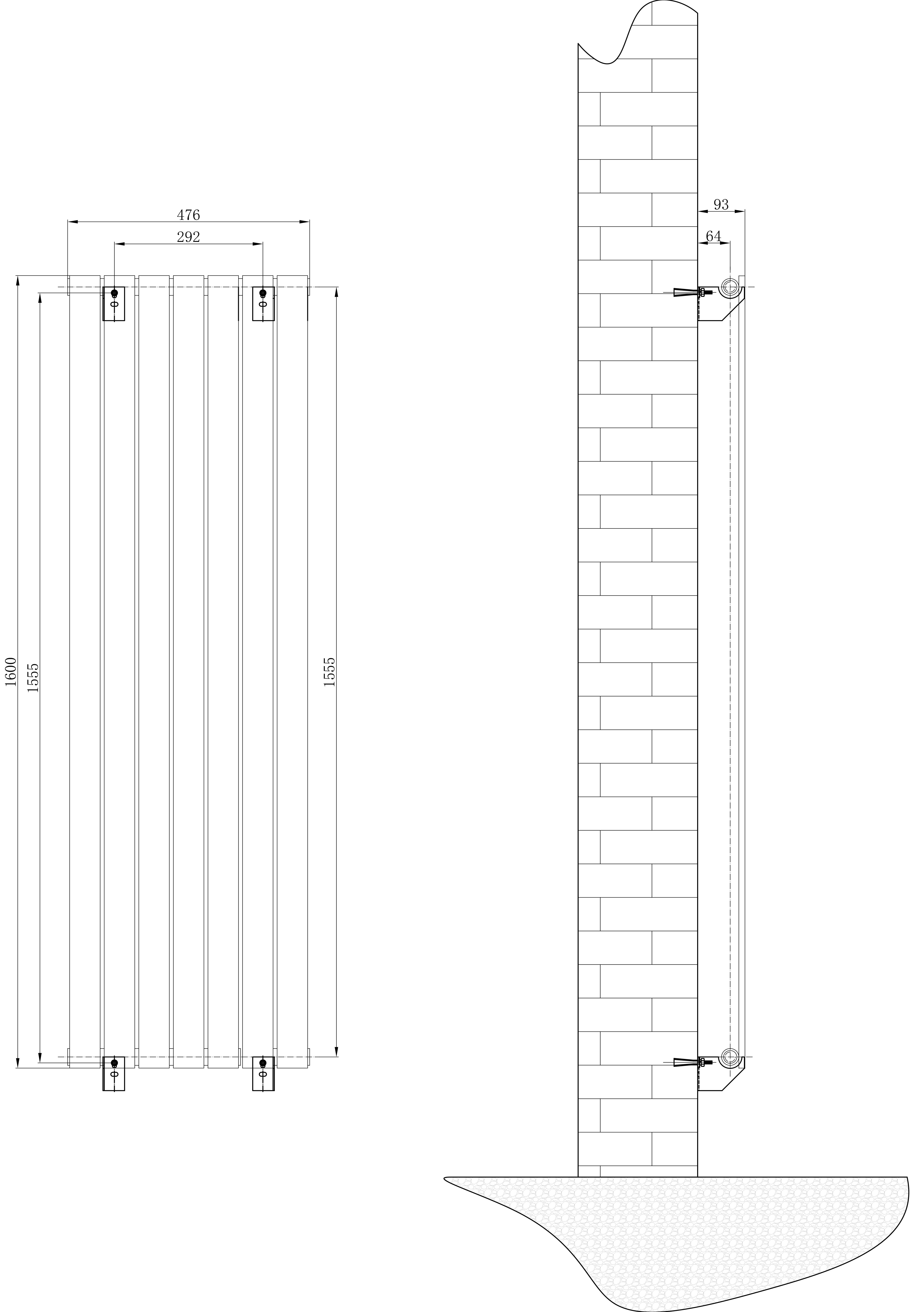 Flat Panel Radiator Vertical Designer Central Heating White Grey Black Heater - Picture 51 of 61