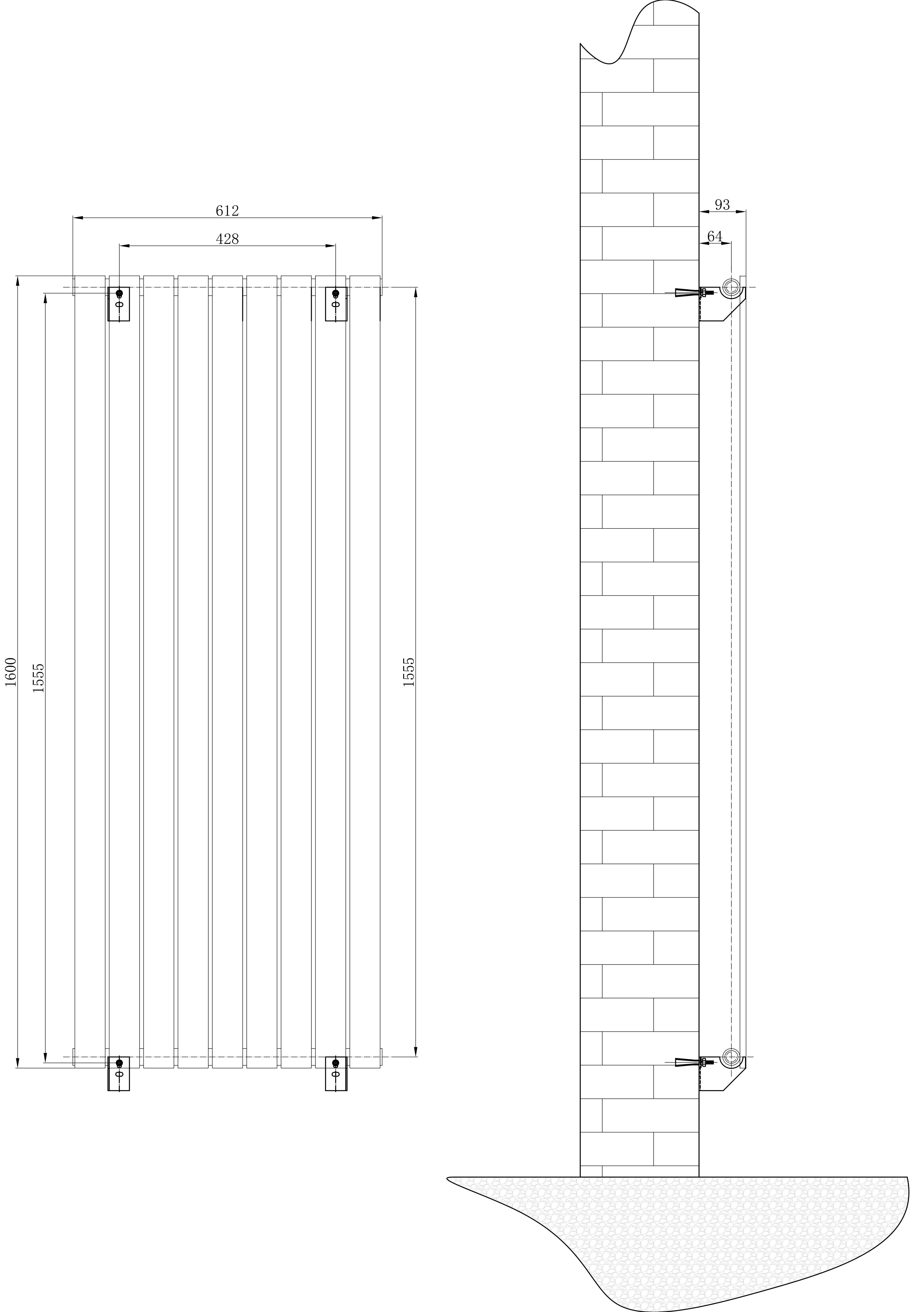 Flat Panel Radiator Vertical Designer Central Heating White Grey Black Heater - Picture 48 of 61