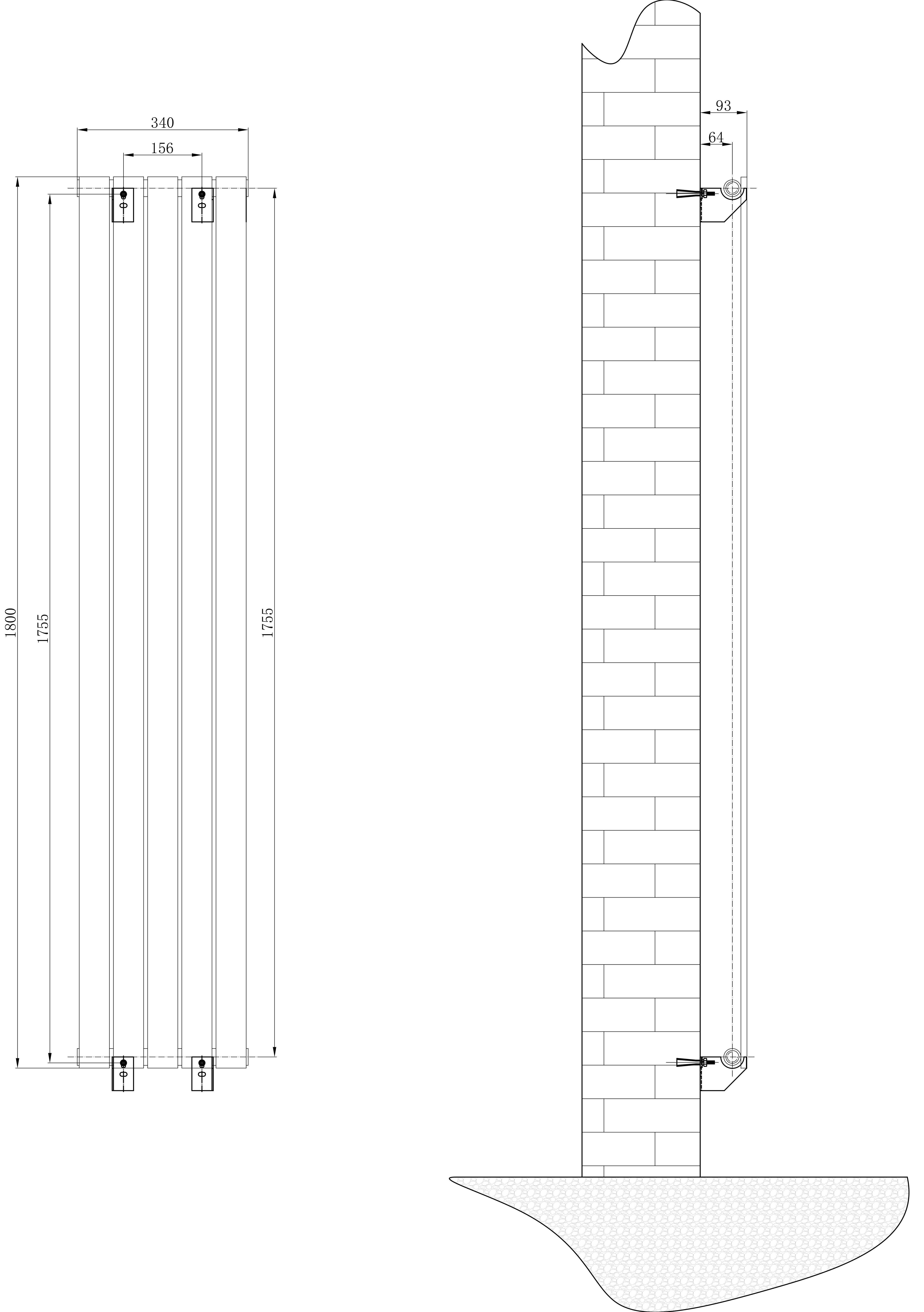 Flat Panel Radiator Vertical Designer Central Heating White Grey Black Heater - Picture 18 of 61