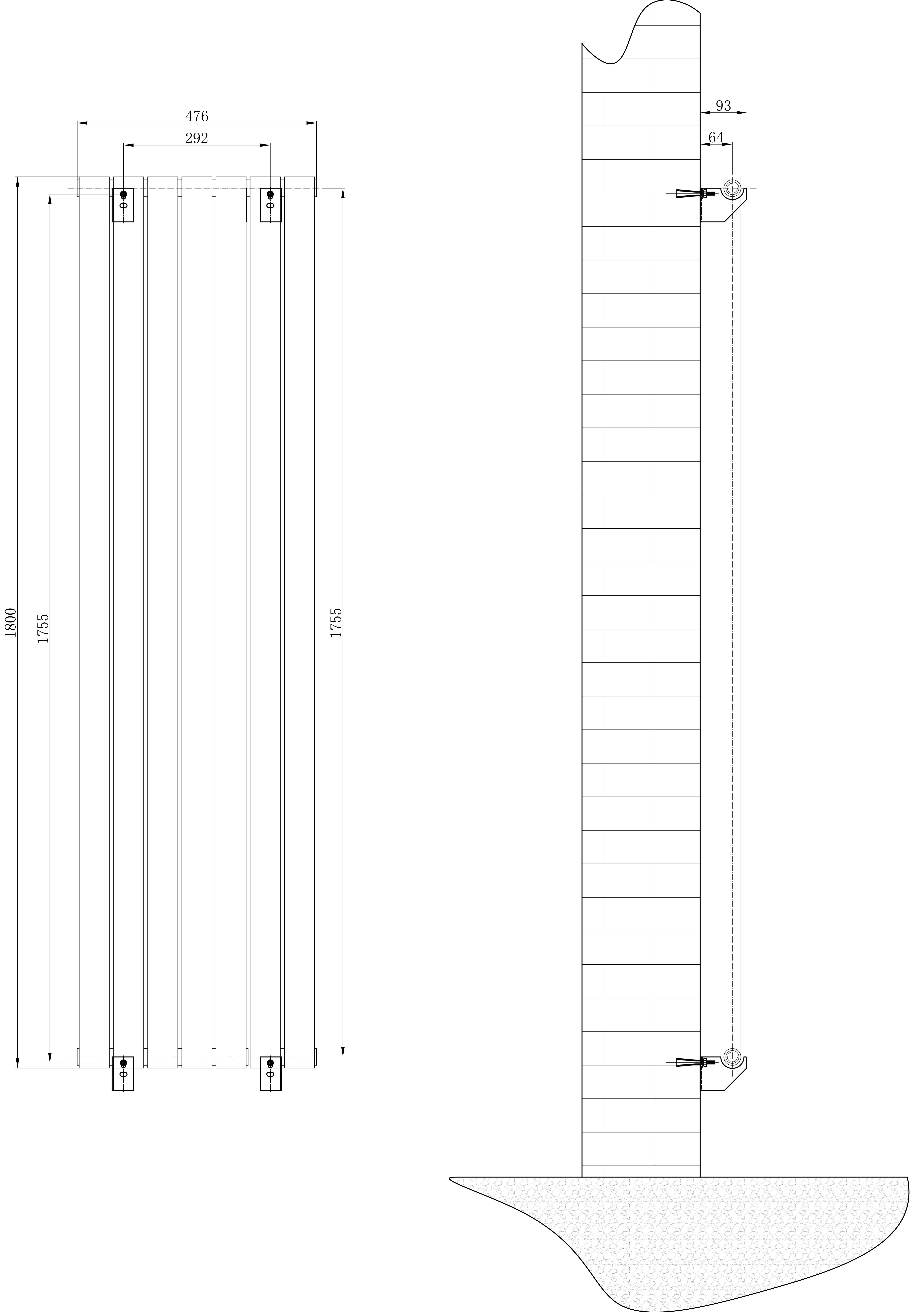 Flat Panel Radiator Vertical Designer Central Heating White Grey Black Heater - Picture 55 of 61