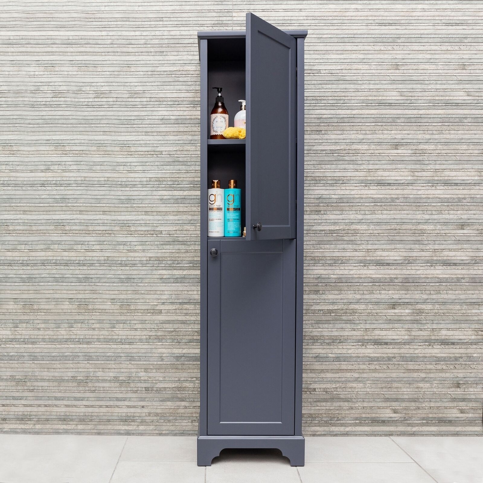 Traditional Bathroom Vanity Unit Storage Unit White Grey Tallboy WC 600 800 - Picture 33 of 33