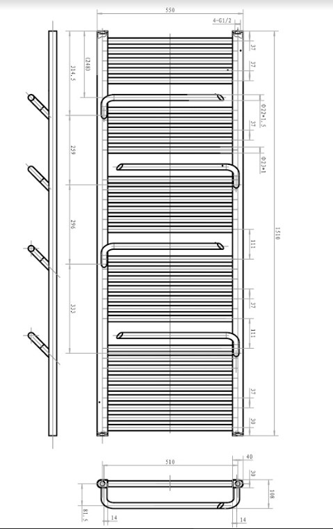 Heated Towel Rail With Towel Hangers Bathroom Radiator 1510 x 550mm | 7 Colours - Picture 14 of 34